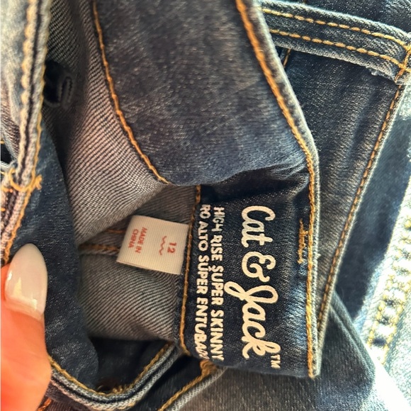 Girls Cat & Jack high rise super skinny dark wash jeans Size 12 EUC - Picture 3 of 3